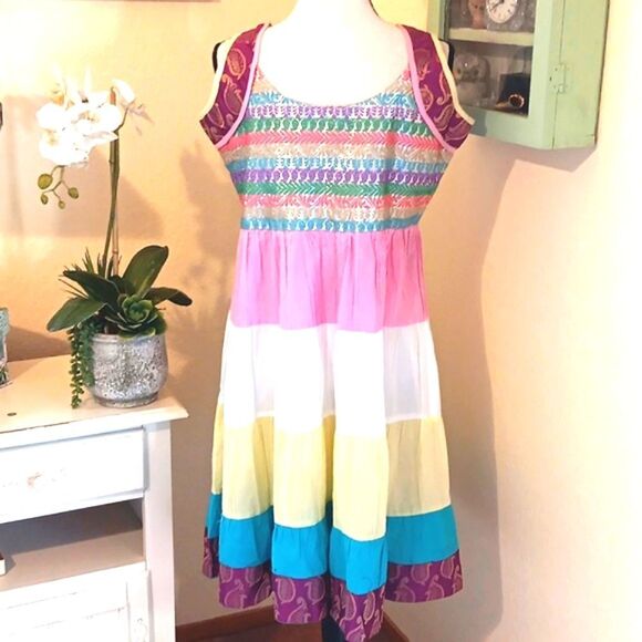 Passion Colorful Metallic Sleeveless Dress Festival. Metallic. - Picture 5 of 11